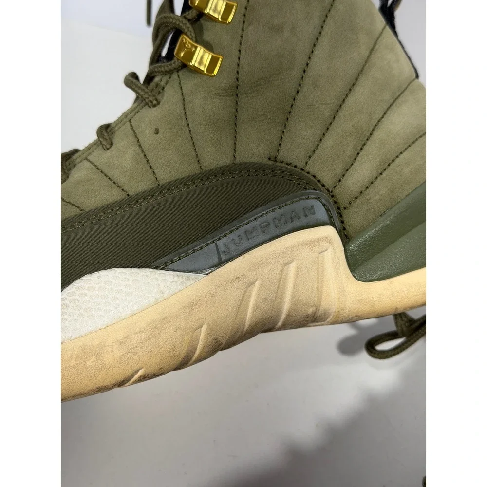 Jordan 12 Retro Chris Paul Class of 2003 Olive Canvas Gold 130690-301 Mens sz 10